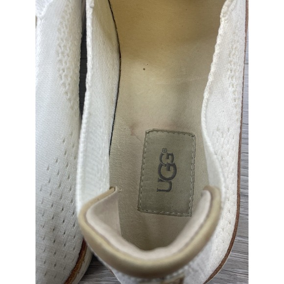 Ugg Women's Sneaker White Woven Mesh 11 Slip On Work Comfort Lightweight Shoes - Picture 7 of 11